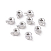 Anti-Tarnish Rhodium Plated 925 Sterling Silver Crimp Beads STER-D035-01P-1