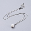 Shell Pearl Dangle Earring & Pendant Necklace Jewelry Sets SJEW-JS01038-2