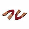 Opaque Resin & Walnut Wood Pendants RESI-N025-029-B04-3