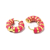 Enamel Round Hoop Earrings EJEW-Q704-05G-04-2