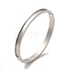 Egg Shaped 201 Stainless Steel Grooved Hinged Bangles LS-STAS-G306-04P-1