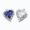 Glass Rhinestone Pendants RGLA-T128-12x13-15P-1