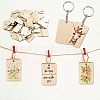 DIY Sublimation Printing Wood Charm Keychain Making Finding Kits WOCR-PW0001-180A-2