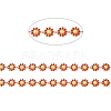 Ion Plating(IP) 304 Stainless Steel Daisy Flower Link Chains with Enamel AJEW-J035-03G-11-2