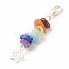 Chakra Theme Natural Gemstone Pendant Decorations HJEW-JM00645-03-2