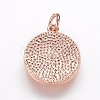 Hammered Brass Pendants KK-K207-02RG-2