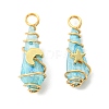 2Pcs Electroplated Natural Quartz Crystal Dyed Copper Wire Wrapped Pendants PALLOY-JF03166-01-1