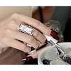 Alloy Acrylic Cuff Open Rings WG8CAE0-01-3