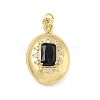 Brass Cubic Zirconia Locket Pendants KK-N254-93F-G-1