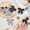 8Pcs 2 Colors Bowknot Hotfix Rhinestone Iron on Patches Appliques DIY-CP0009-66-3