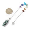 Mixed Synthetic & Natural Chip Gemstone Pointed Dowsing Pendulums PALLOY-JF02455-01-4