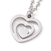 304 Stainless Steel Heart Pendant Necklaces NJEW-JN03518-01-4