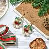 Christmas Theme Imitation Austrian Crystal & Round Shell Pearl Dangle Earrings EJEW-TA00467-2