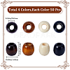 200Pcs 4 Colors Natural Wood Beads WOOD-GF0002-03-2