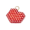 Seed Beads Beaded Charms PALLOY-MZ00359-01-3