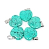 Valentine's Day Synthetic Turquoise Dyed Pendants PW-WG34610-10-1
