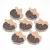 Alloy Enamel Pendants X-ENAM-T011-45KC-RS-1