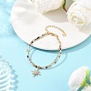 Brass Micro Pave Clear Cubic Zirconia Star Charm BJEW-JB12433-1