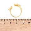 Brass Micro Pave Clear Cubic Zirconia Cuff Rings for Women RJEW-U047-25G-5
