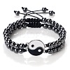 Adjustable Round Synthetic Non-magnetic Hematite Beaded Stretch Bracelet Sets GW3439-8-1