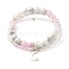 Moon and Star Charm Multi-strand Bracelet BJEW-TA00033-03-1