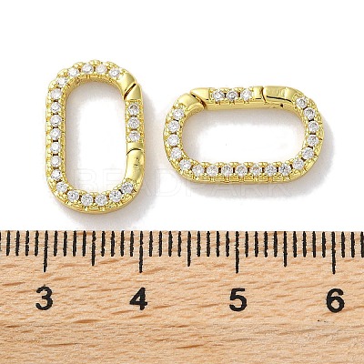 Rack Plated Brass Micro Pave Cubic Zirconia Clasps KK-Z039-06B-G-1