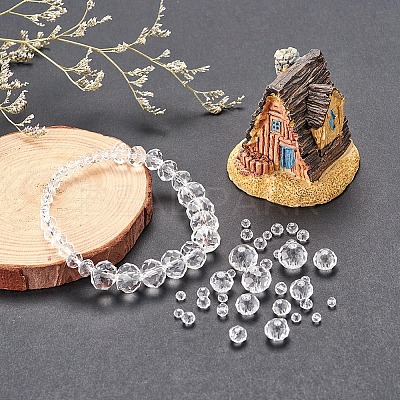 710Pcs Transparent Faceted Rondelle Glass Beads DIY-YW0003-11-1