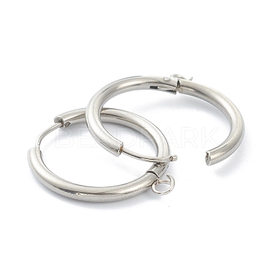 Tarnish Resistant 201 Stainless Steel Huggie Hoop Earring Findings STAS-P283-01I-P-1