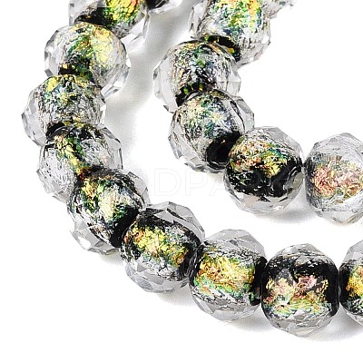 Handmade Foil Glass Lampwork Beads Strands DICH-T023-02D-1