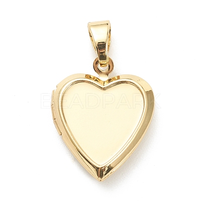Brass Locket Pendants KK-P199-12G-1