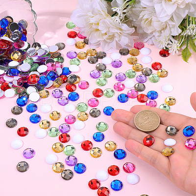 240Pcs 8 Colors Acrylic Rhinestone Cabochons GACR-CY0001-01-1