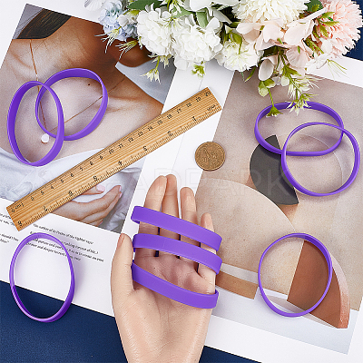 Flat Plain Silicone Cord Bracelet for Men Women BJEW-WH0016-32E-1