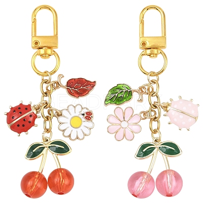 Alloy Enamel Pendant Decorations HJEW-YW00280-01-1