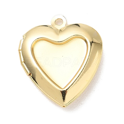 Brass Locket Pendant Cabochon Settings KK-L268-021G-01-1