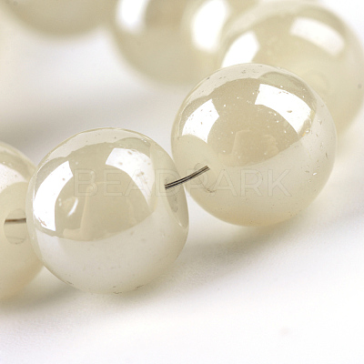 Electroplate Glass Beads Strands X-EGLA-Q062-6mm-E08-1