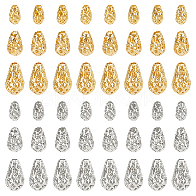 48Pcs 6 Styles Brass Hollow Spacer Beads KK-PH0006-25-1