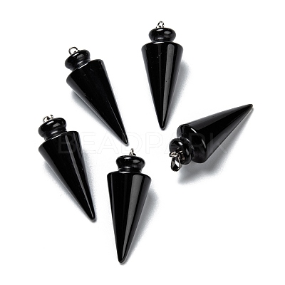 Natural Obsidian Pendants G-K311-47B-1