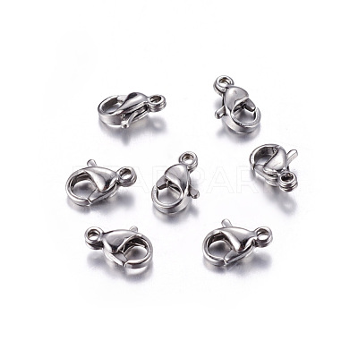 Tarnish Resistant 304 Stainless Steel Lobster Claw Clasps STAS-R050-9x5mm-1
