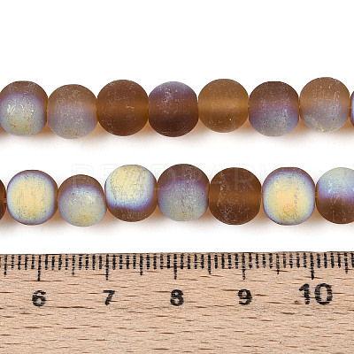 Frosted Transparent Glass Beads Strands GLAA-T032-T8mm-MBB23-1