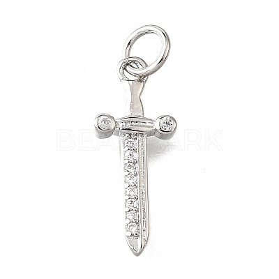 Brass Micro Pave Cubic Zirconia Pendants KK-V007-17P-1