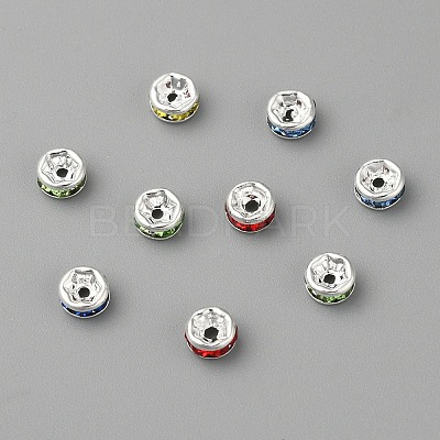 Brass Grade A Rhinestone Spacer Beads RSB034NF-1