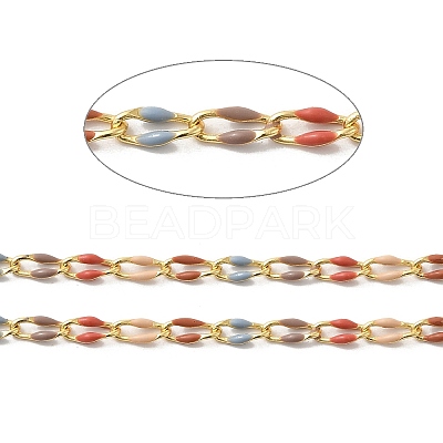 Brass Enamel Curb Chains CHC-C003-13G-19-1