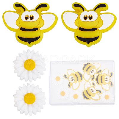 10Pcs 2 Style Food Grade Eco-Friendly Silicone Beads SIL-SC0001-08-1