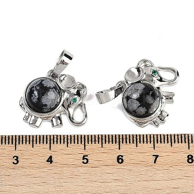 Natural Snowflake Obsidian Pendants G-I374-A-P03-1