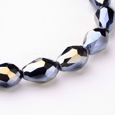 Electroplate Glass Beads Strands LS-EGLA-D015-12x8mm-14-1
