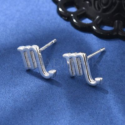 925 Sterling Silver Stud Earrings EJEW-K303-01S-08-1