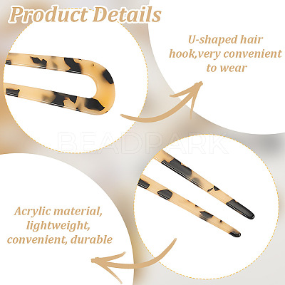 12Pcs 12 Colors Acrylic Hair Forks AJEW-GO0001-58-1