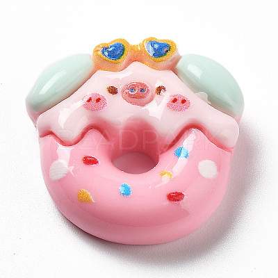 Pig Theme Opaque Resin Cabochons LS-RESI-I057-A01-1