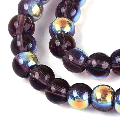 Electroplate Transparent Glass Beads Strands EGLA-Q132-4MM-A13-1