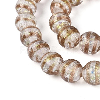 Handmade Foil Glass Beads Strands FOIL-N033-05H-1